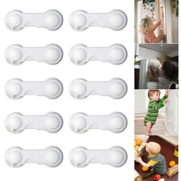 10 st Babyskåpslås Skåplås Barnlås Lådlås