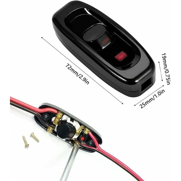 Inline-strömbrytare/lampa/ljusströmbrytare (2)