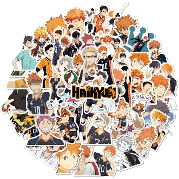 Japanilainen Anime Haikyuu Tarrat Vedenkestävät Vinyl-Tarrat Kannettaville Tietokoneille Lentopallo Nuorten Sarjakuva Tarrat Kannettavalle Tietokoneelle Vedenpullolle Hydro Flask Kitaralle Pyörälle Ca