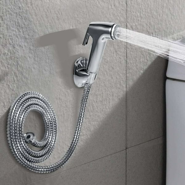 Multifunktionell handhållen duschtoalettbidet duschhuvud med slanghållare och väggfäste för badrum i hemmet