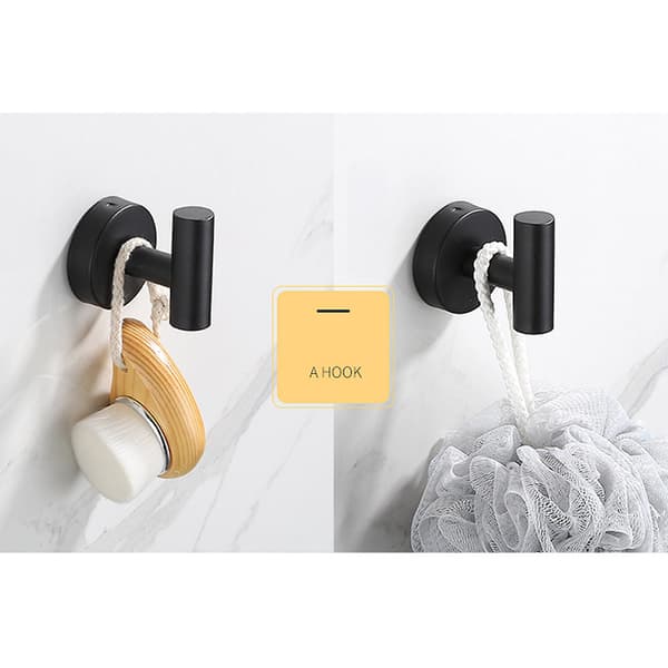 304 Rustfrit Stål Heavy Duty Dør Håndklæde Hanger Krog, Rustfri Sort Badeværelse Tøj Hanger