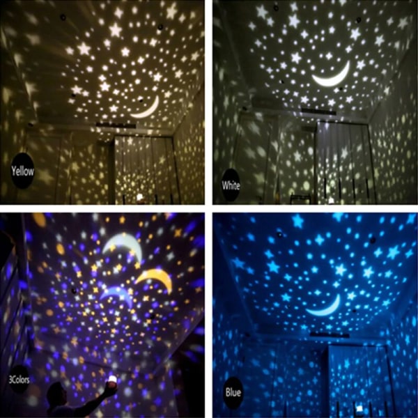 Stjärnhimmel Nattljus Planet Magisk Projektor Jord Universum LED-lampa Färgglad Rotation Blinkande Stjärnor Barn Present