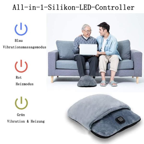 1 Elektrisk fotvärmare, värme och vibrationsmassage, 3 temperaturnivåer, flanellfoder, sula.