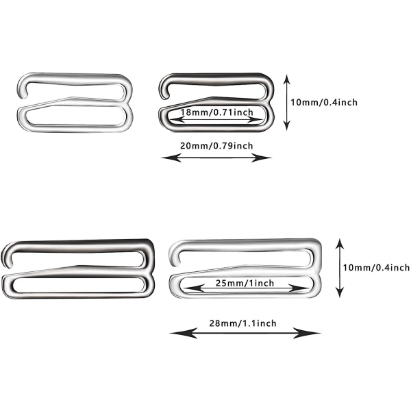 40 st baddräkts BH-hake ersättning BH-rem glidhake 2 storlekar