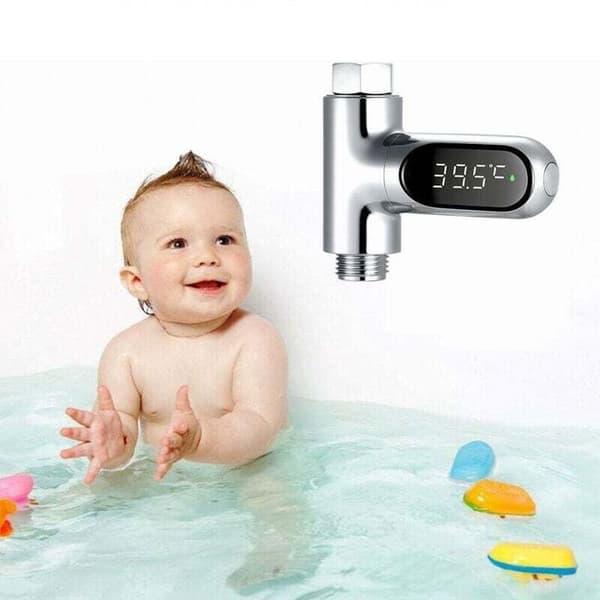 LED-duschtermometer för vattenmätare, digital badtemperaturmätare 5-85°C/°F badrumstillbehör.