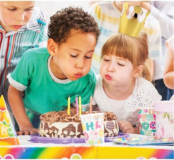 20 st kronpappershattar Barnkalasfest Dekorationer (Guld + Silver)