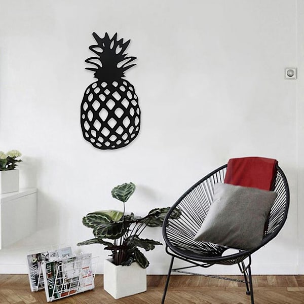 Metallisk ananas skylt smidesjärn dekor prydnad hantverk för inomhus utomhus trädgård gård dekor