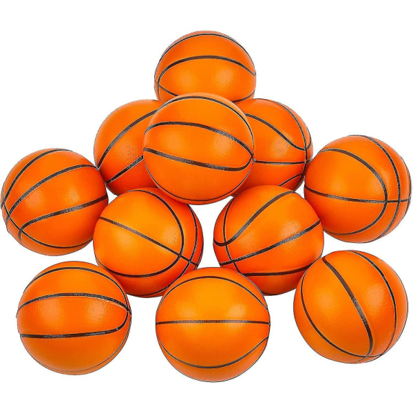 Mini basket stressbollar - (pack med 12) 1,57 tum små skumbasketbollar för barn, sporttema Party Favoritleksaker Födelsedagsfestspel och ångest,