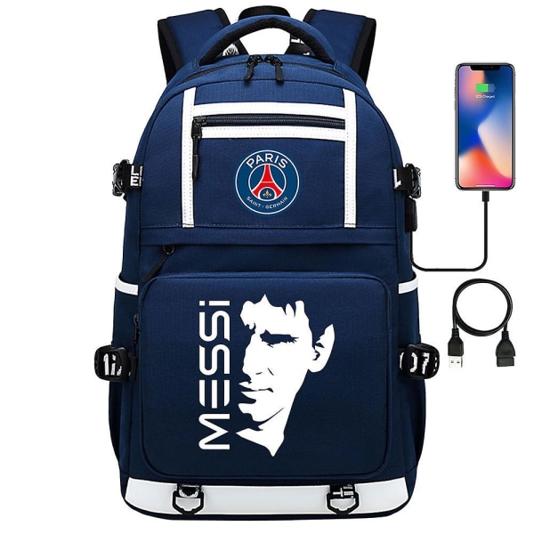 Messi-ryggsäck: kamouflagedesign, USB laddningsport, 17-tums laptopfack, vattentät, multifunktionell skolväska för företag och resor3
