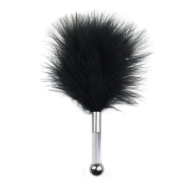 Fjäder Tickler Whip Crop Chat Toy Tease Sexy Spanking Slapping Loving Couple Couple (Svart)