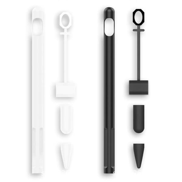 Set med 2 silikonöverdrag, halkfria, skyddande för Apple Pencil 1:a generationen.