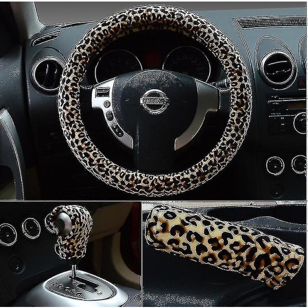 Leopard Print Cover för kvinnor, Leopard Rattskydd, Leopard Biltillbehör Beige-