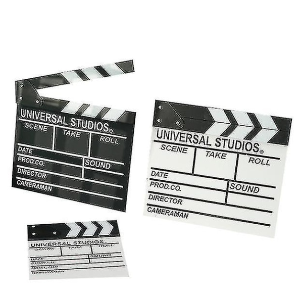 Film Film Clap Board Hollywood Clapper Board Träfilm Film Clapboard tillbehör（20*20 cm，svart）