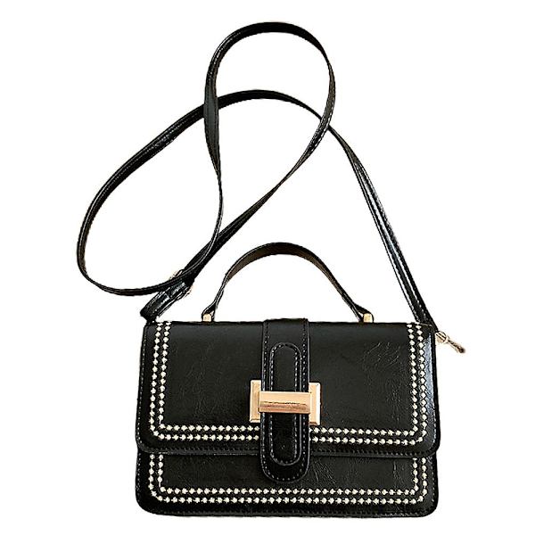 Crossbody-väska för kvinnor, axelväska, retro, fashion, handväska, smallblack
