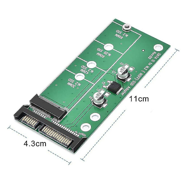 M.2 Sata-adapter 22-pin (7+15) Sata Iii Ngff M.2 Sata-baserad nyckel B/b + M för Ssd 6gbps M.2 till Sata-adapterkort för bärbar dator stationär
