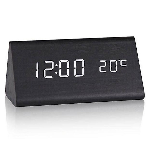 Kogonee Trä Digital Väggklocka, Dimmer, Alarm Inställningar, Vecko-/vardagsläge, 9 Minuters Snooze, 12/24h, Temperatur Och Datumvisning För Kontor, T