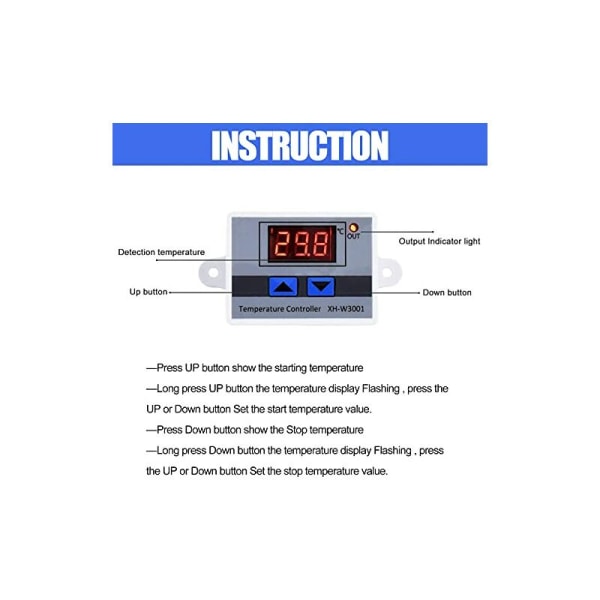 220V Digital Termostat Temperaturregulator Køling og Opvarmning Kontrolleret