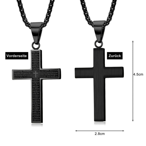 Freetoo Cross Halsband Hänge Smycke Män Rostfritt Stål Kors Hänge Smycke med Kedja