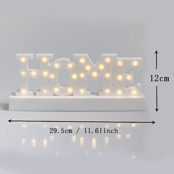 Ny, lämplig Hem Ordskylt Light Up Hemskylt Ornament Batterier Drivs Bokstav Nattlampor, Bröllop Jul Födelsedagspresenter, Sovrum Barnkammare Dec