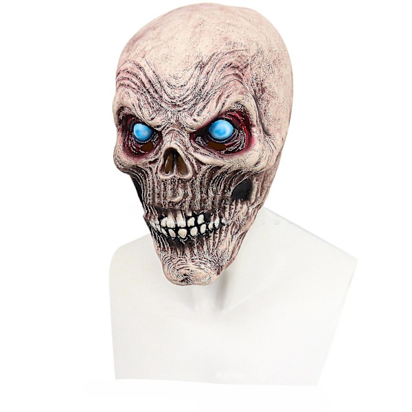 Blåögd dödskallemask Halloween-dekoration skräck skelettmask spökskelettmask cosplay Ghostface-masker rekvisita