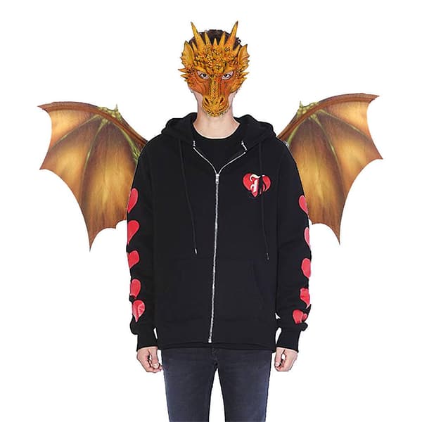Halloween Cosplay Dinosaurie Vingar Gul