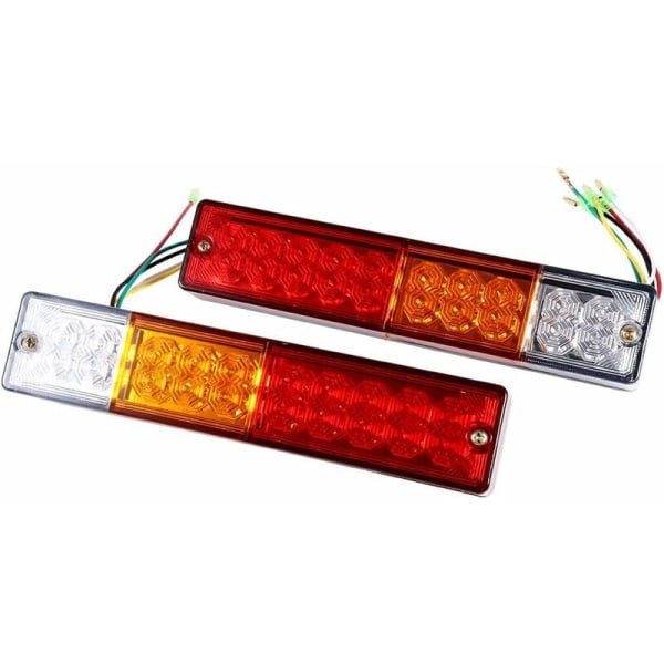 2 st LED-lampor bakre backljusindikator 20 lysdioder 12V 24V hög luminans för bilar (utgåva: 12V)