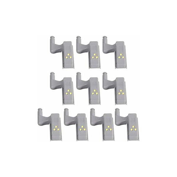 Skåpsbelysning Universell Garderob LED Hinge Sensorljus Garderob Köksnattljus 10-pack (Vitt ljus)
