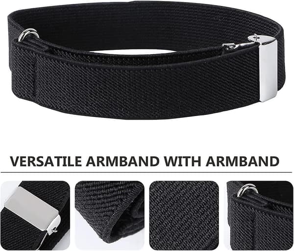 Manschettknappar halkfria armband bartender elastiska manschettknappar 1 par (svart)