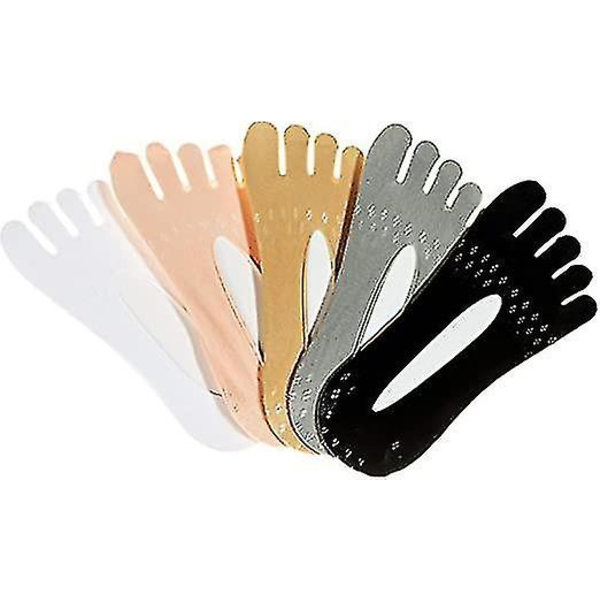 Dam Fem Tår Sockor Mjuka Och Andningsbara Fem Finger Sockor Ortopedisk Kompression No Show-4
