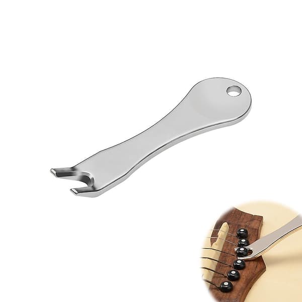 Akustisk gitarr stallpinnar, 6 st benstallpinnar inlagda abalone prick med gitarrpinnar dragare
