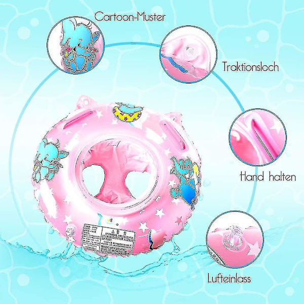 Simring Baby Simring Säte Baby Flythjälpmedel Med Simring Pvc Kompatibel Med Flythjälpmedel Leksak 6 Månader Till 36 Månader（rosa）