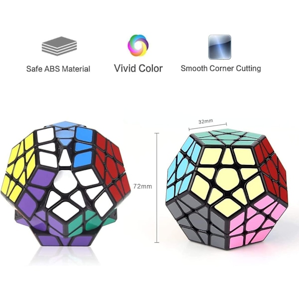 Megaminx-kube, 3x3x3 Pentagonal Hastighet kube Dodekaeder Magisk kube Puslespill leketøy