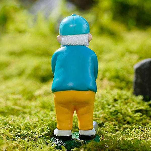 Golfande Tomtar Dekoration Handmålade Trädgårdstomtar Roliga Utomhus Resin Staty Tomtefigur Gräsmatta Ornament