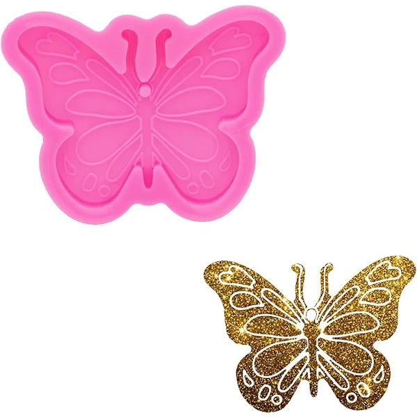 Super Shiny Butterfly Shape Keychain Resin Molds Diy Epoxy Resin Silicone Molds Custom Keychain Molds Animal Style Polymer Clay Moulds Backpack Luggag