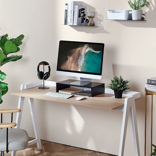 Träskärmhöjare Monitorstativ Laptopstativ PC TV Hemmakontor 40 x 30 x 9,6 cm Färg Svart