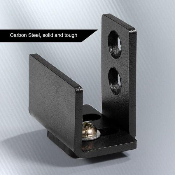 Vægmonteret hardware med sort kulstofstål skydedør til ladeport guide til heavy duty gulvguide med skruer（1stk）