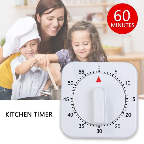 60 min mekanisk kökstimer kökstimer korttidsklocka kökstimer baktimer äggtimer mekanisk vit