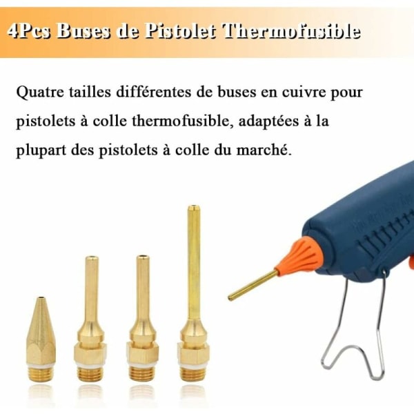 4 stycken sats kopparlimpistolmunstycke, 10,8 mm gängdiameter Utbytbara munstycken Smältpistolbytestillbehörsverktyg