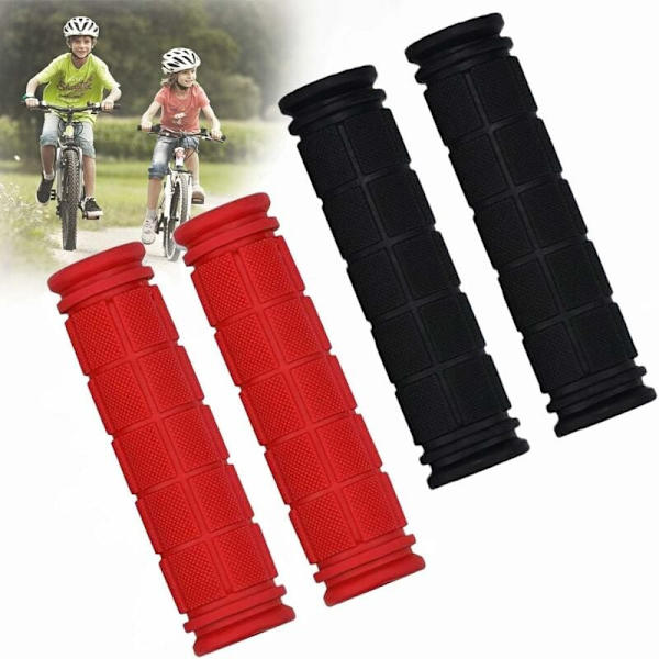 Styrhandtag, Triomphe 2 par 22mm gummigrepp för cykeltillbehör utomhus (svart, röd)
