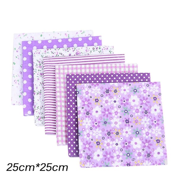 7-pack Bomullstyg för Hantverk, Patchwork-Kvadrater, Quiltning, Syprojekt, DIY