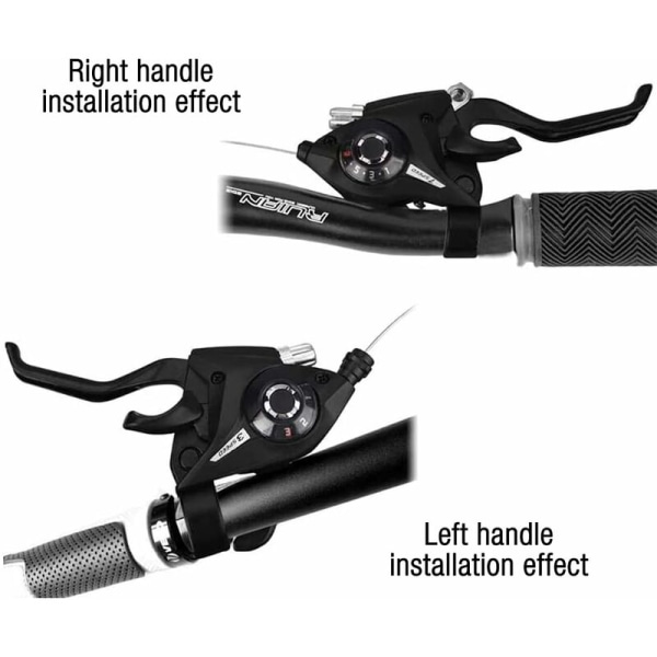 Cykelskifter, 3 x 7 cykelskifter, 7-trins MTB-skifter med bremsekabel, gearindikator til EF51-sæt, mountainbike, racercykel