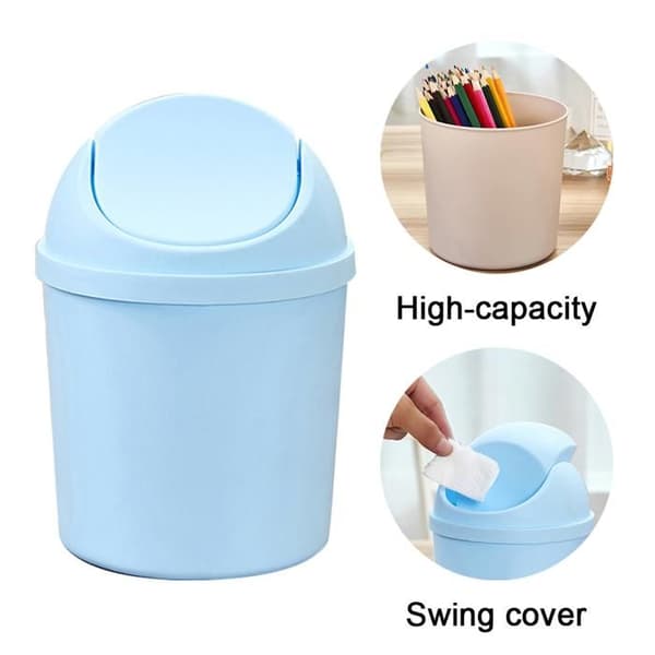 1 st plastpapperskorg för kontor, svänglock, mini kompakt design för små utrymmen.