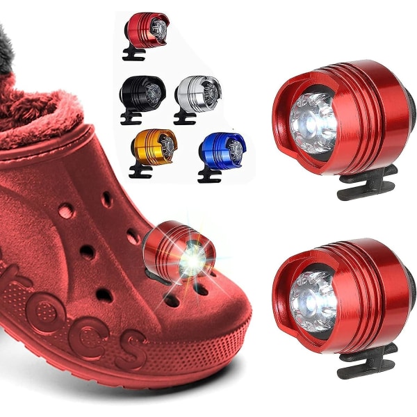 2stk Led Croc (farve:rød) Sko Lys, forlygter til Croc, små lys, 2 stk sjove  Croc forlygter til sko, små led lys til voksne børn Crocs Glo 8aa8 | Fyndiq