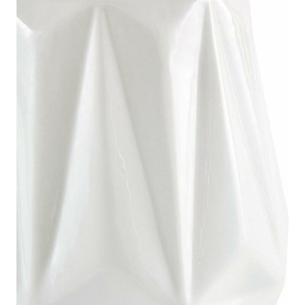 Rivet Modern Angled Stoneware Vas 36,5 cm Hög Vit