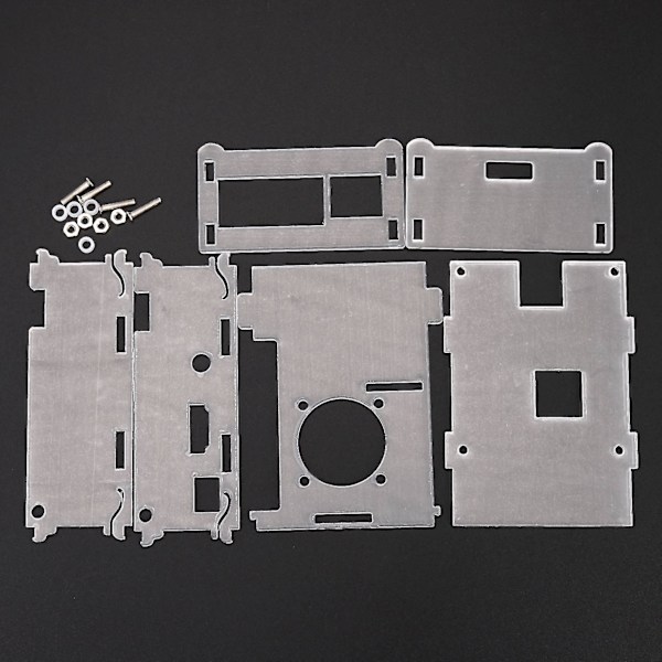 För 3 Modell B+(plus) Akryl Transparent Box Cover Skal + Kylfläkt + Aluminium Kylsänka För