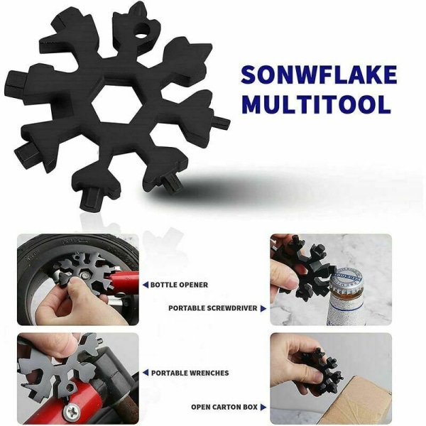 Snöflinga multifunktionell rostfri flasköppnare