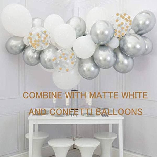 50-pak 12\" Latex Metallic Balloner til Bryllup, Fødselsdag, Babyshower, Julefest Dekorationer