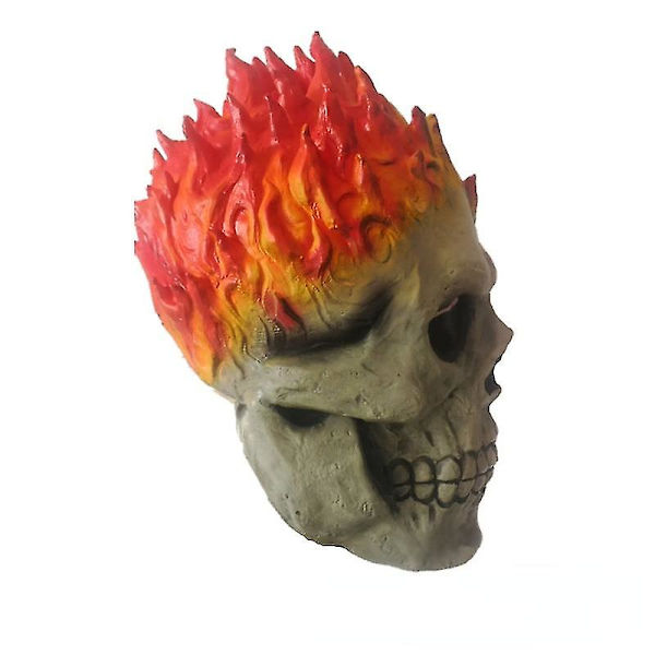 Halloween Dekoration Flamme Totenkopf Maske Cosplay Latex Maske Totenkopf Skelett Rote Flamme Feuer Mann Gruselig Vollkopf Erwachsene Requisiten Party