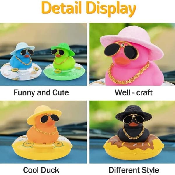 Bilstjälp Dekoration Gummianka Bilprydnader Gula Ankor