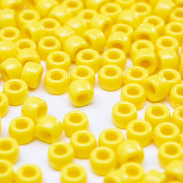1000 st Acrylic Black Pony Beads 6x9mm Bulk för konst och hantverk smyckestillverkning (Svart)